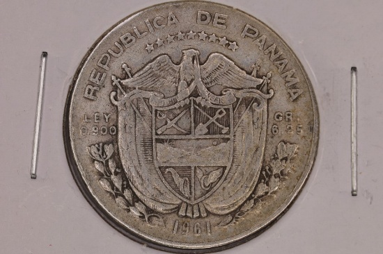 1961 PANAMA SILVER 1/4 BALBOA .1808 OZ. ASW