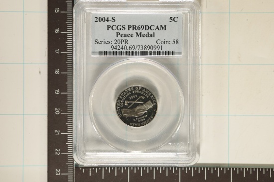 2004-S PEACE MEDAL NICKEL PCGS PR69 DCAM