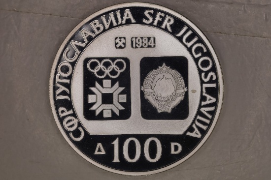 1984 YUGOSLAVIA PF 100 DINARA .684 OZ. ASW
