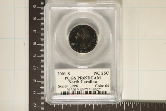 2001-S NORTH CAROLINA QUARTER PCGS PR69 DCAM