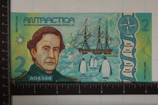 2020 CRISP UNC POLYMER ANTARCTICA $2 BILL
