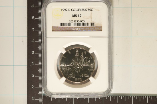 1992-D COLUMBUS US HALF DOLLAR NGC MS69