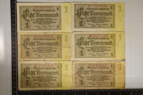 6-1937 GERMAN 1 RENTENMARK PART OF THE SERIES