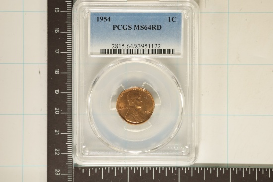 1954 LINCOLN WHEAT CENT PCGS MS64RD