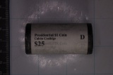2014-D SOLID DATE $25 ROLL OF CALVIN COOLIDGE