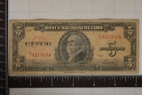 1949 CUBA 5 PESO BILL 
