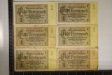 6-1937 GERMAN 1 RENTENMARK PART OF THE SERIES