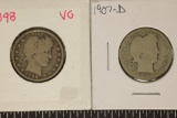 1898 & 1907 SILVER BARBER QUARTERS