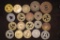 20 ASSORTED METAL TRANSPORTATION TOKENS: