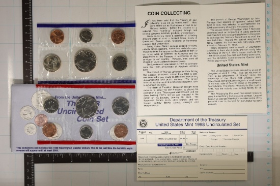 1998 US MINT SET (UNC) P/D (WITH ENVELOPE)