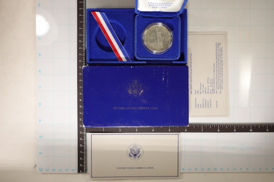 1986-S US PF SILVER DOLLAR IN BOX WITH CERTIFICATE