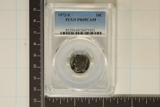1972-S ROOSEVELT DIME PCGS PR69 DCAM