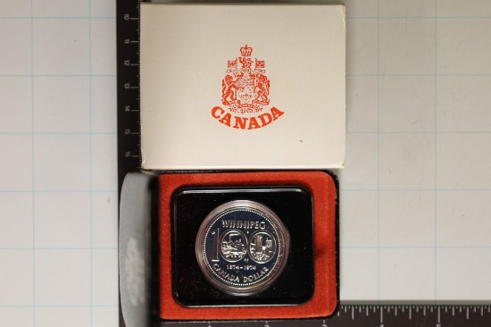 1974 CANADA SILVER PF WINNIPEG $ .3750 OZ. ASW