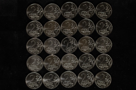 25-2012 RUSSIA 2 RUBLE BRILLIANT UNC COINS
