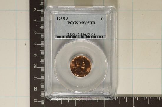 1955-S LINCOLN WHEAT CENT PCGS MS65RD