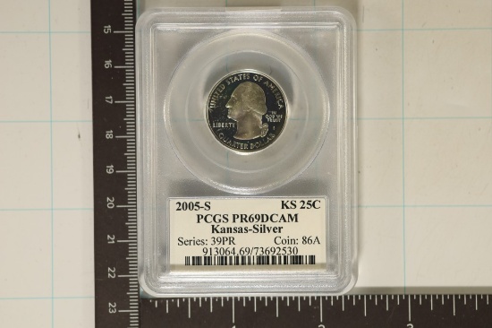 2005-S SILVER QUARTER PCGS PR69 DCAM