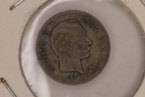 1874 DENMARK SILVER 10 ORE .0186 OZ. ASW