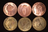 6-ADULT METAL FLIPPER TOKENS: HEADS I WIN AND