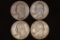1951-S, 52-D, 53-D & 1954 WASHINGTON SILVER 1/4'S