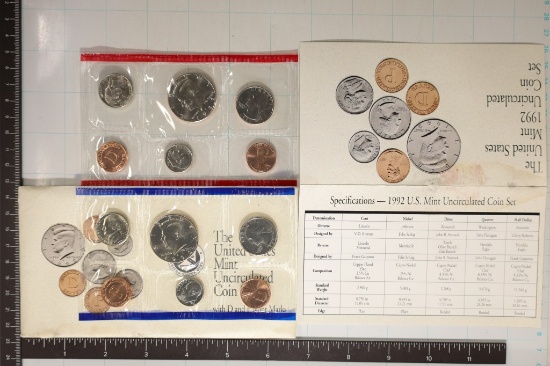 1992 US MINT SET (UNC) P/D (WITH ENVELOPE)