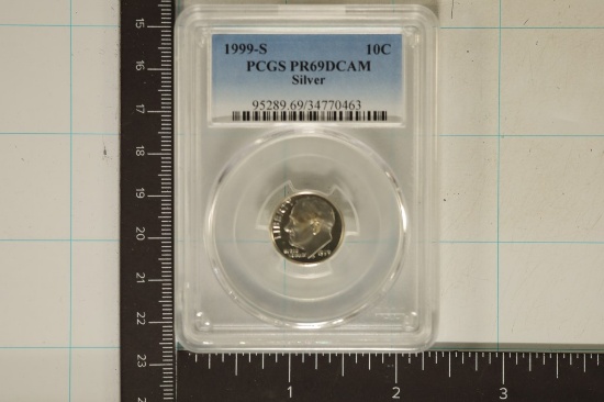 1999-S SILVER ROOSEVELT DIME PCGS PR69 DCAM