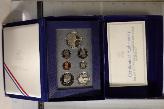 1993 US PRESTIGE PROOF SET WITH BOX AND