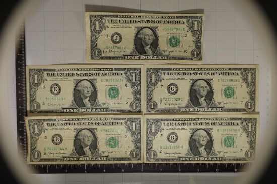 5-1963-B US $1 FRN'S JOSEPH BARR BILLS