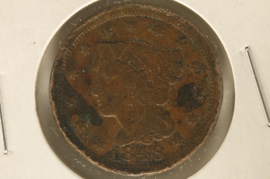 1848 US LARGE CENT RIM BUMPS WATCH FOR OUR NEXT