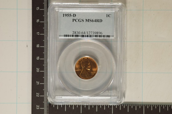 1955-D LINCOLN WHEAT CENT PCGS MS64RD