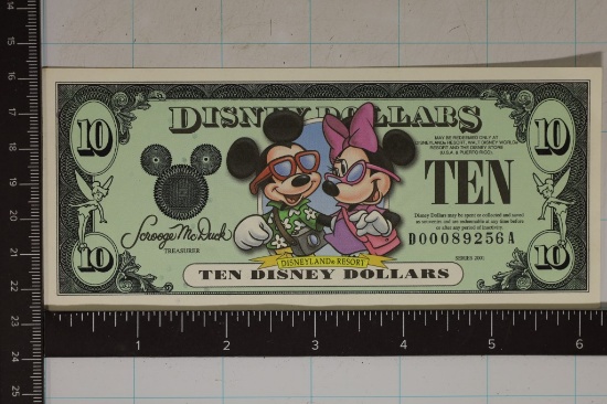 2001 TEN DISNEY DOLLARS "DISNEYLAND RESORT"