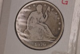 1876 SILVER SEATED LIBERTY HALF DOLLAR