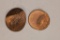 2-LINCOLN CENT OFF CENTER AND A SMASHED BENT