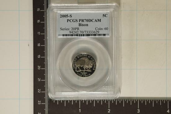 2005-S BISON NICKEL PCGS PR70 DCAM