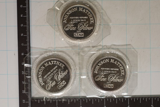 3-1 TROY OZ .999 FINE SILVER PF ROUNDS: JOHNSON