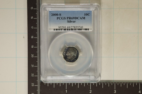 2000-S SILVER ROOSEVELT DIME PCGS PR69 DCAM