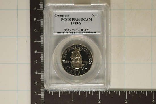 1989-S US CONGRESS HALF DOLLAR PCGS PR69 DCAM