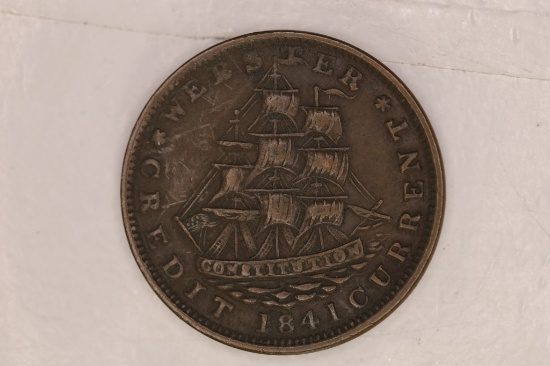 1841 HARD TIMES TOKEN WEBSTERS CREDIT MILLIONS