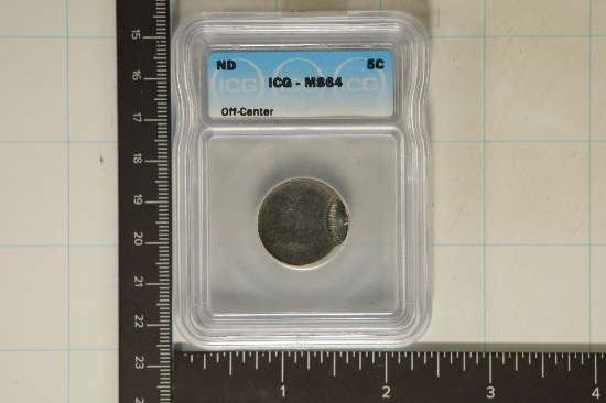 ND OFF CENTER JEFFERSON NICKEL ICG MS64