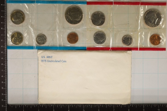 PARTIAL 1975 US MINT SET (UNC) P/D (WITH ENVELOPE)