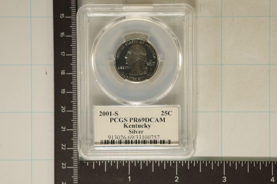 2001-S SILVER KENTUCKY QUARTER PCGS PR69 DCAM