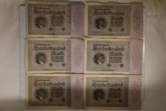 6-1923 GERMAN  10000 MARK BILLS