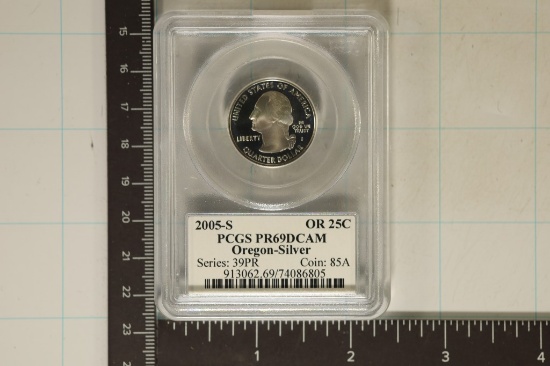 2005-S SILVER OREGON QUARTER PCGS PR69 DCAM