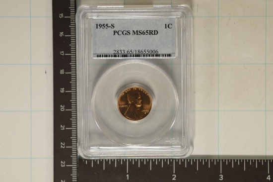 1955-S LINCOLN WHEAT CENT PCGS MS65RD