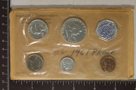 1961 US SILVER PROOF SET (WITH ENVELOPE)