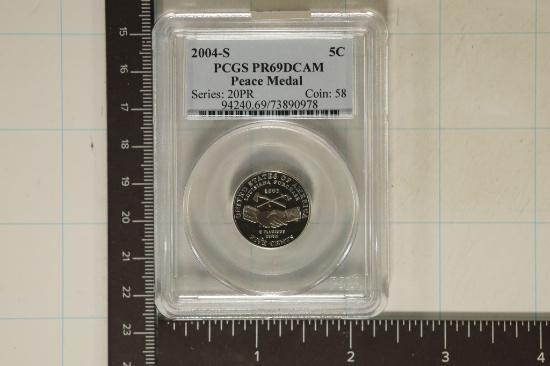 2004-S PEACE MEDAL NICKEL PCGS PR69 DCAM