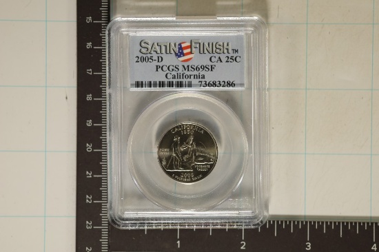 2005-D CALIFORNIA QUARTER PCGS MS69SF SATIN FINISH