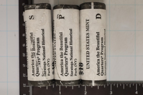 2015-P/D/S SOLID DATE $10 ROLLS OF SARATOGA N.P.