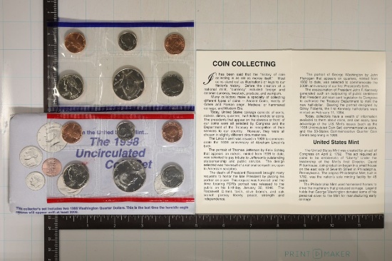 1998 US MINT SET (UNC) P/D (WITH ENVELOPE)