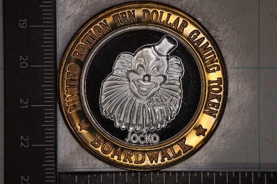 CASINO $10 SILVER TOKEN (UNC) BOARDWALK CASINO