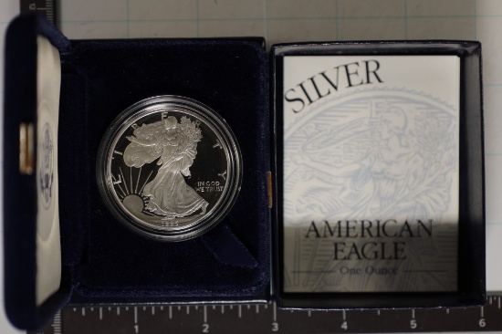 1995-P PROOF AMERICAN SILVER EAGLE IN BOX WITH